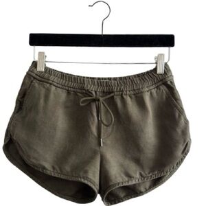 Aritzia Community with Linen Shorts Green Lyocell Blend Minimalist Breathable